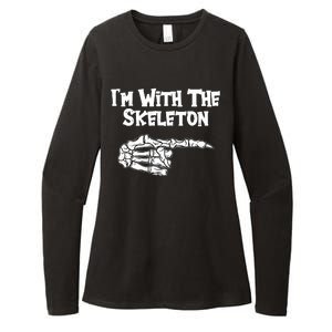 I'm With The Skeleton Funny Halloween Womens CVC Long Sleeve Shirt