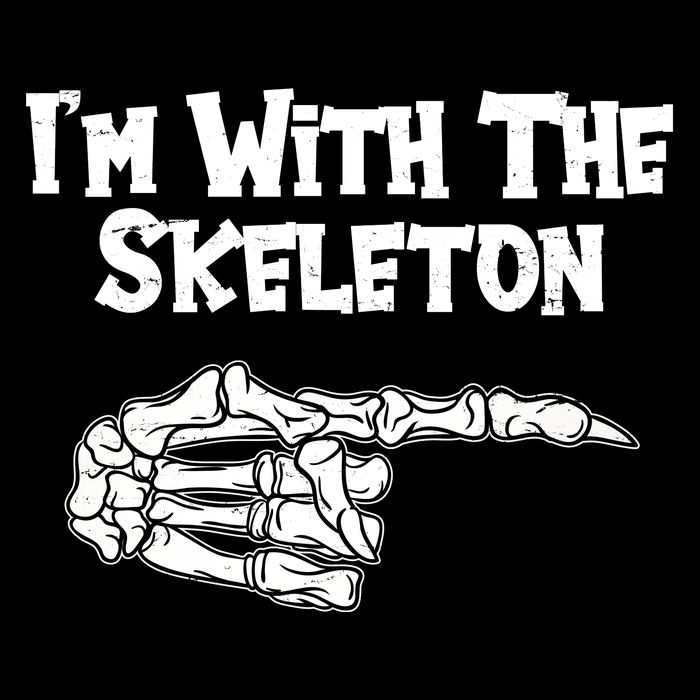 I'm With The Skeleton Funny Halloween Sustainable Beanie