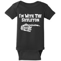 I'm With The Skeleton Funny Halloween Baby Bodysuit