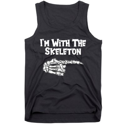 I'm With The Skeleton Funny Halloween Tank Top