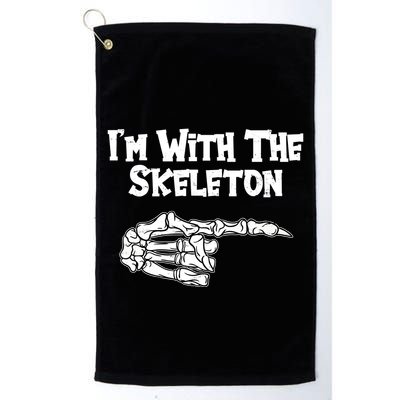 I'm With The Skeleton Funny Halloween Golf Towel