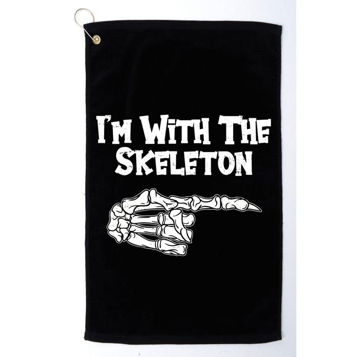 I'm With The Skeleton Funny Halloween Golf Towel