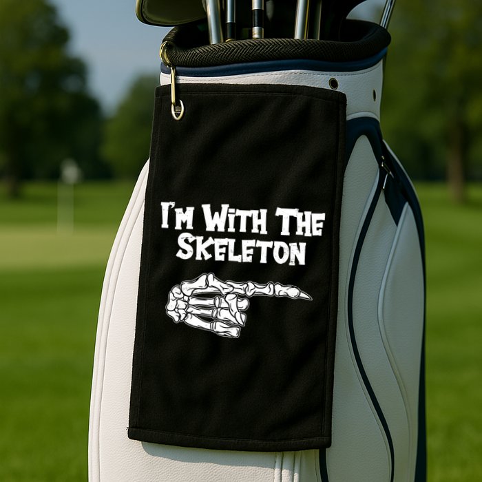 I'm With The Skeleton Funny Halloween Golf Towel