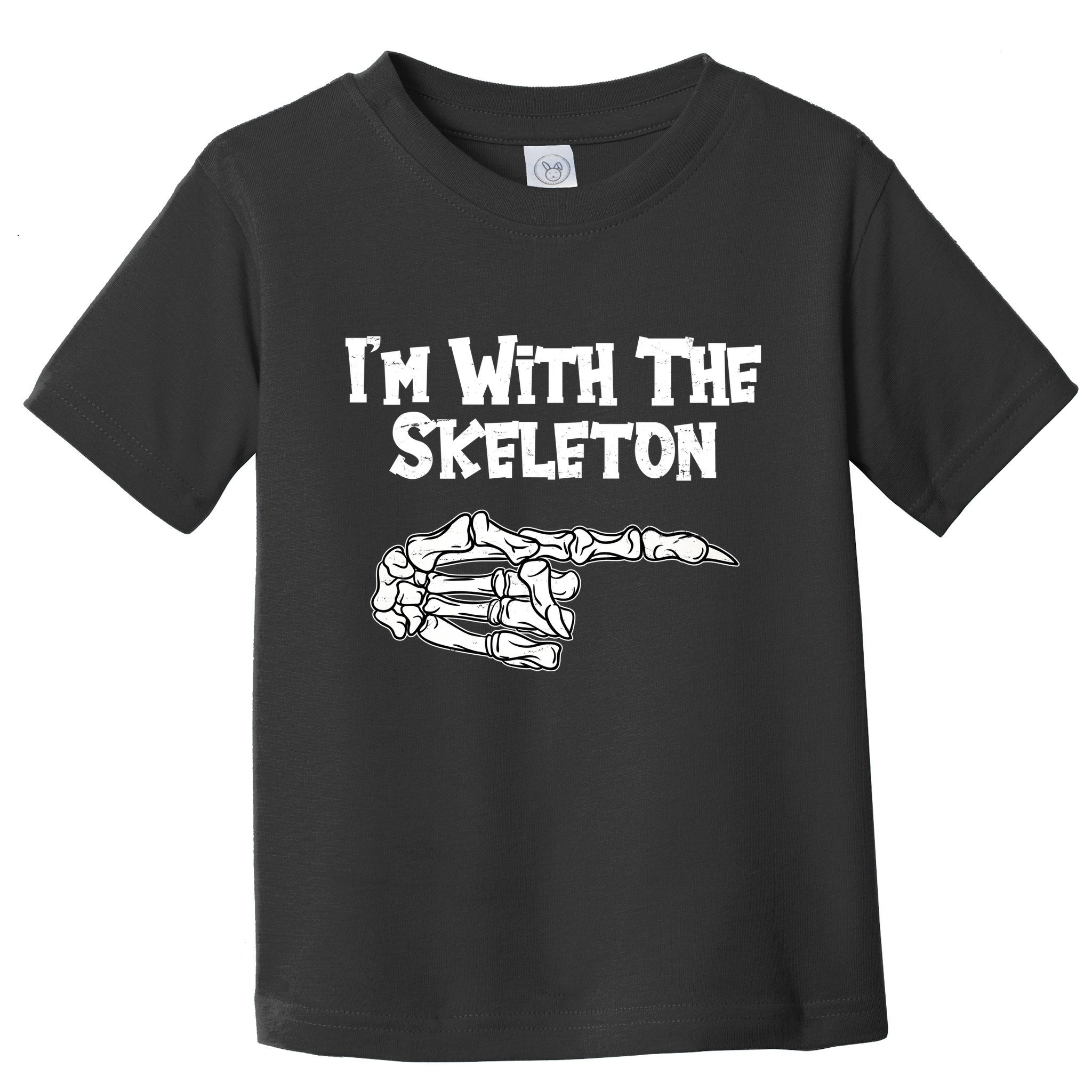 I'm With The Skeleton Funny Halloween Toddler T-Shirt