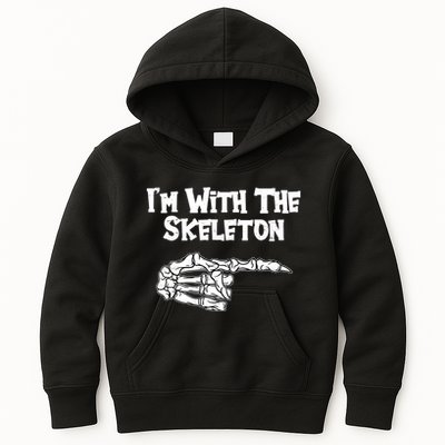 I'm With The Skeleton Funny Halloween Kids Hoodie