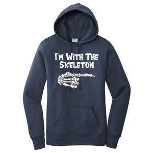 I'm With The Skeleton Funny Halloween Women's Pullover Hoodie