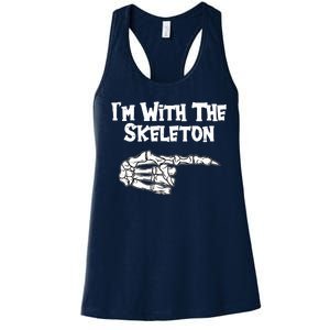 I'm With The Skeleton Funny Halloween Women's Racerback Tank