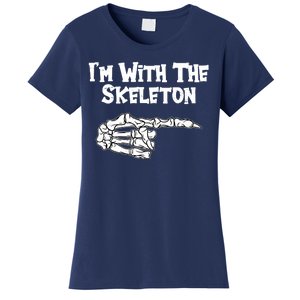 I'm With The Skeleton Funny Halloween Women's T-Shirt