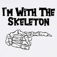 I'm With The Skeleton Funny Halloween Garment-Dyed Sweatshirt