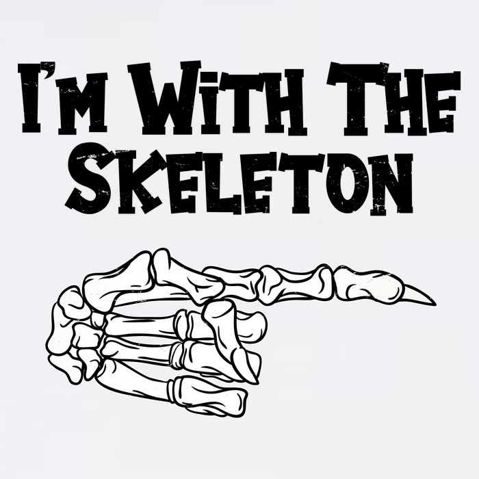 I'm With The Skeleton Funny Halloween Garment-Dyed Sweatshirt