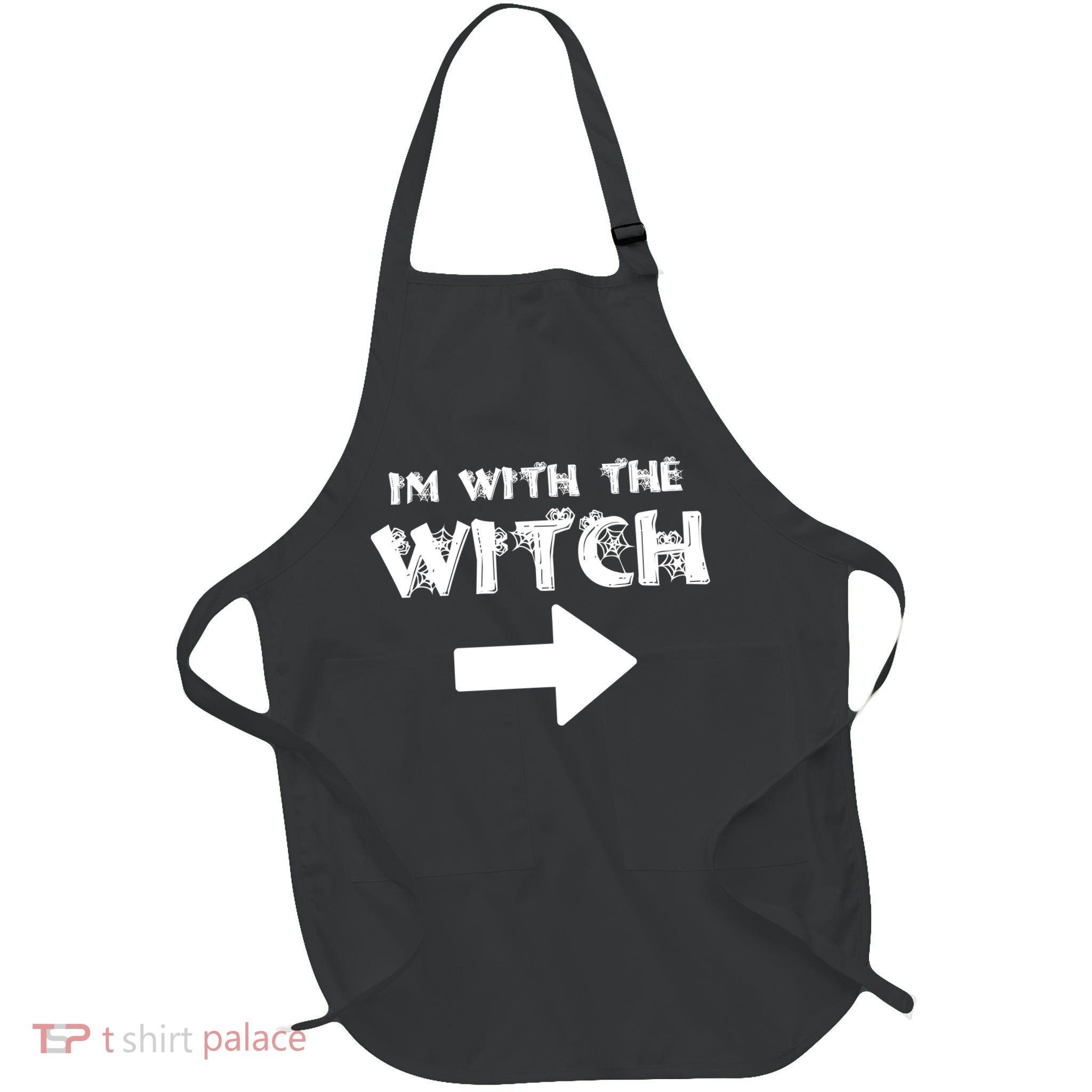 I'm With The Witch Full-Length Apron With Pockets