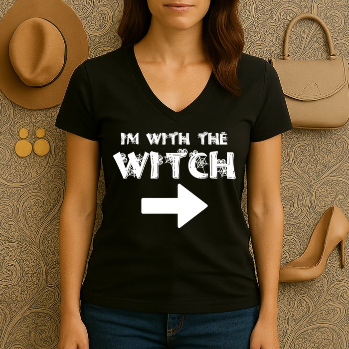 I'm With The Witch Women's V-Neck T-Shirt