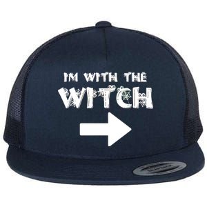 I'm With The Witch Flat Bill Trucker Hat