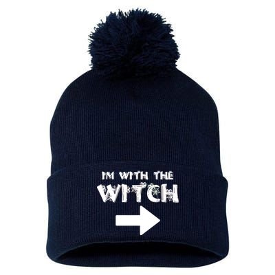 I'm With The Witch Pom Pom 12in Knit Beanie