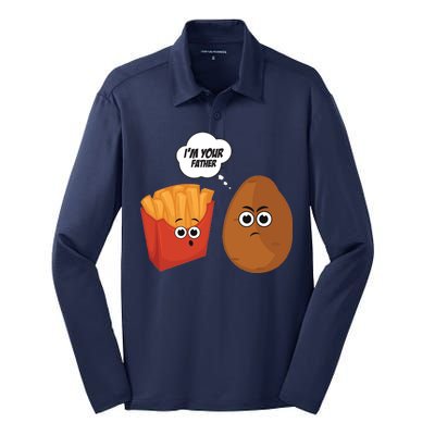 I'm Your Father Potato And Fries Silk Touch Performance Long Sleeve Polo