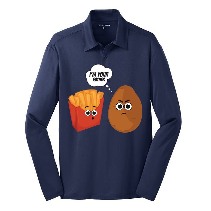 I'm Your Father Potato And Fries Silk Touch Performance Long Sleeve Polo