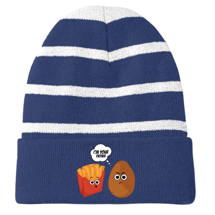 I'm Your Father Potato And Fries Striped Beanie with Solid Band