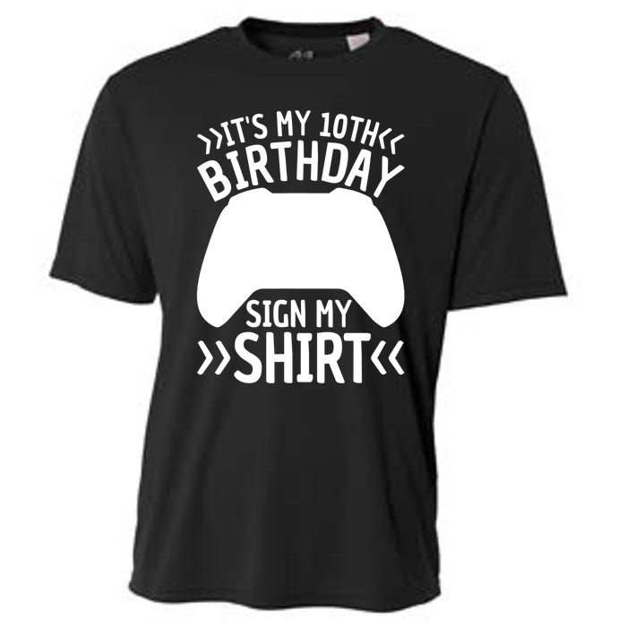 It's My 10th Birthday Sign My 10 Years Old Boy Gamer Cooling Performance Crew T-Shirt