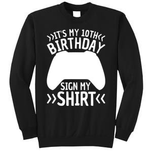 It's My 10th Birthday Sign My 10 Years Old Boy Gamer Sweatshirt