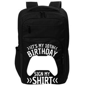 It's My 10th Birthday Sign My 10 Years Old Boy Gamer Impact Tech Backpack