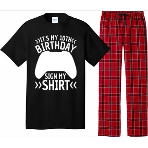 It's My 10th Birthday Sign My 10 Years Old Boy Gamer Pajama Set