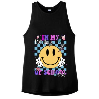 In My 100 Days Of School Era Retro Groovy Smile Ladies PosiCharge Tri-Blend Wicking Tank