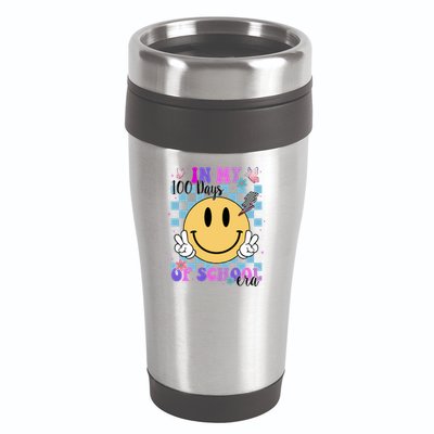 In My 100 Days Of School Era Retro Groovy Smile 16oz Travel Tumbler
