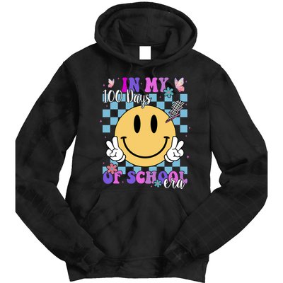 In My 100 Days Of School Era Retro Groovy Smile Tie Dye Hoodie