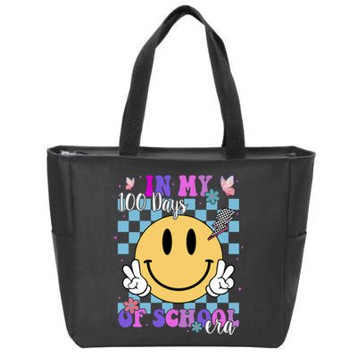 In My 100 Days Of School Era Retro Groovy Smile Zip Tote Bag