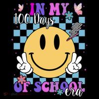 In My 100 Days Of School Era Retro Groovy Smile Zip Tote Bag