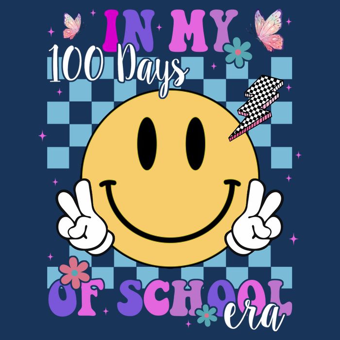 In My 100 Days Of School Era Retro Groovy Smile Infant Baby Jersey Bodysuit