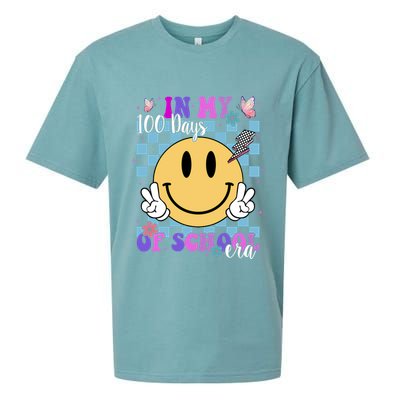 In My 100 Days Of School Era Retro Groovy Smile Sueded Cloud Jersey T-Shirt