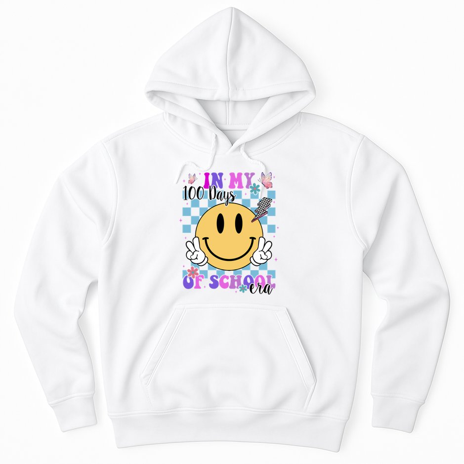 In My 100 Days Of School Era Retro Groovy Smile Hoodie