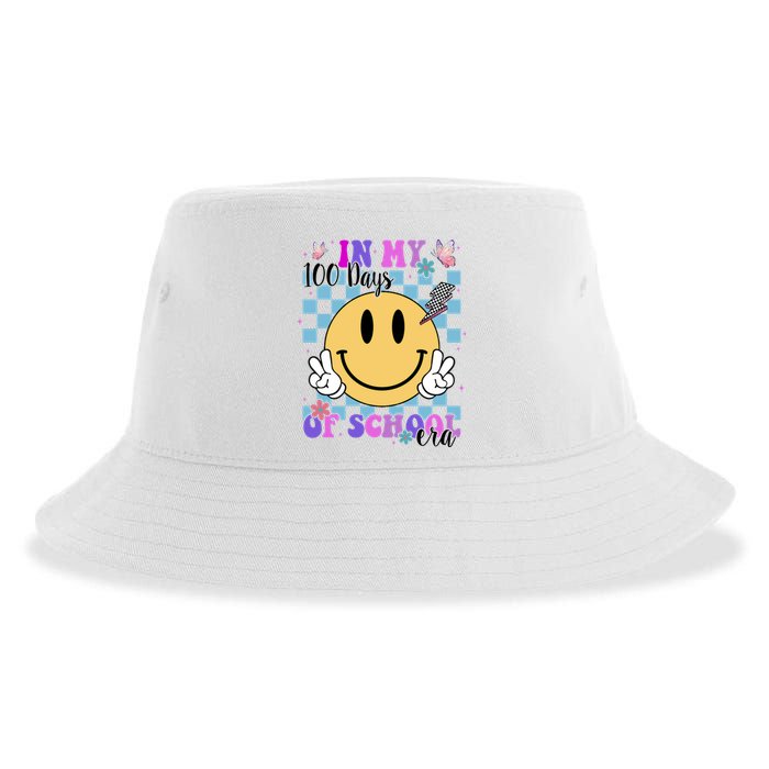 In My 100 Days Of School Era Retro Groovy Smile Sustainable Bucket Hat