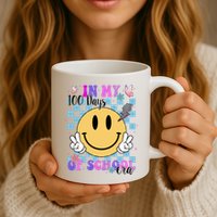 In My 100 Days Of School Era Retro Groovy Smile Mug
