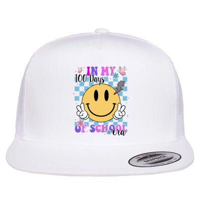 In My 100 Days Of School Era Retro Groovy Smile Flatbill Hat
