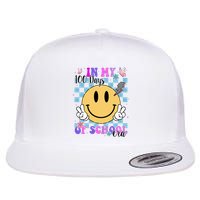 In My 100 Days Of School Era Retro Groovy Smile Flatbill Hat