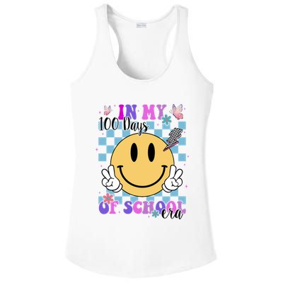 In My 100 Days Of School Era Retro Groovy Smile Ladies PosiCharge Competitor Racerback Tank