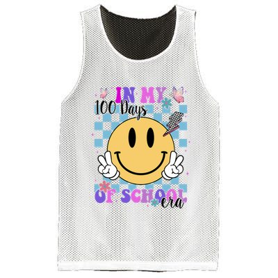 In My 100 Days Of School Era Retro Groovy Smile Mesh Reversible Basketball Jersey Tank