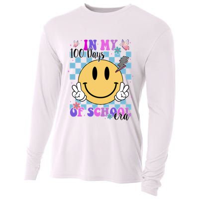 In My 100 Days Of School Era Retro Groovy Smile Cooling Performance Long Sleeve Crew