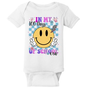 In My 100 Days Of School Era Retro Groovy Smile Baby Bodysuit