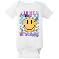 In My 100 Days Of School Era Retro Groovy Smile Baby Bodysuit