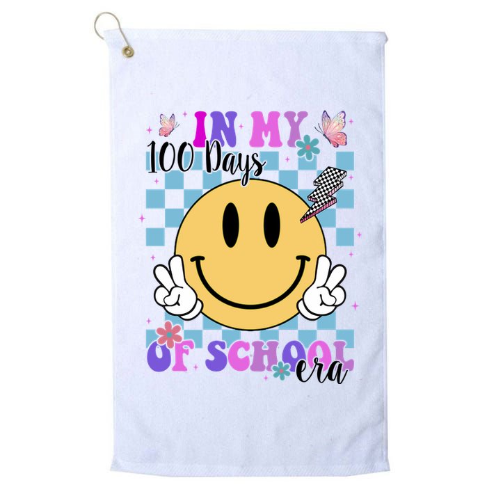 In My 100 Days Of School Era Retro Groovy Smile Golf Towel