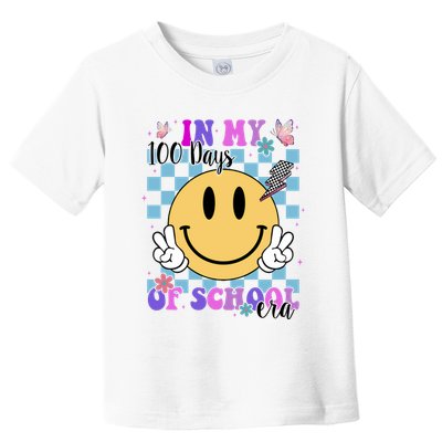 In My 100 Days Of School Era Retro Groovy Smile Toddler T-Shirt