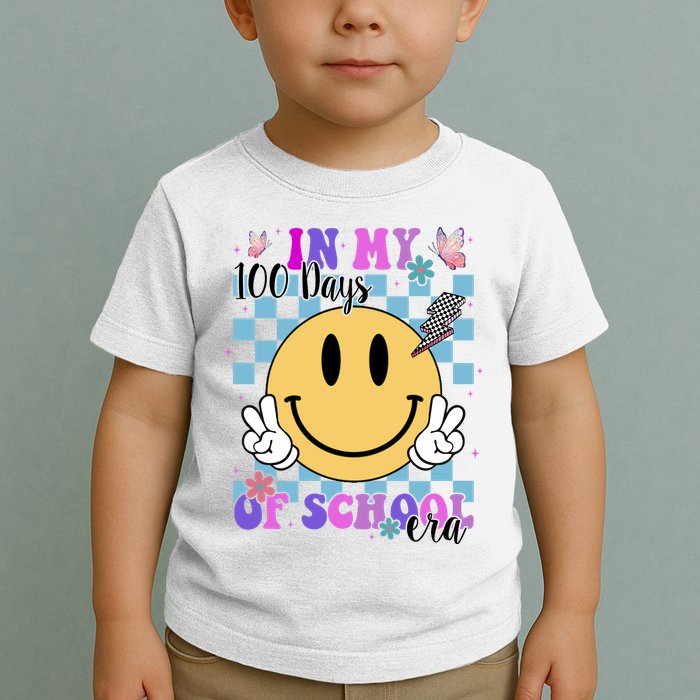 In My 100 Days Of School Era Retro Groovy Smile Toddler T-Shirt