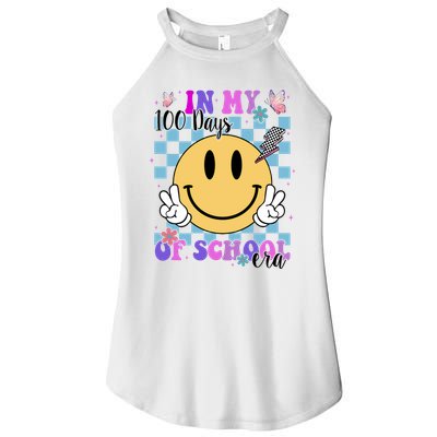 In My 100 Days Of School Era Retro Groovy Smile Women's Perfect Tri Rocker Tank