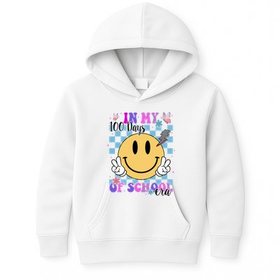 In My 100 Days Of School Era Retro Groovy Smile Kids Hoodie