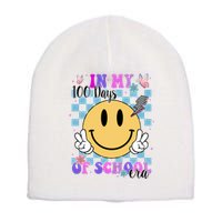 In My 100 Days Of School Era Retro Groovy Smile Short Acrylic Beanie