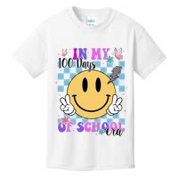 In My 100 Days Of School Era Retro Groovy Smile Kids T-Shirt