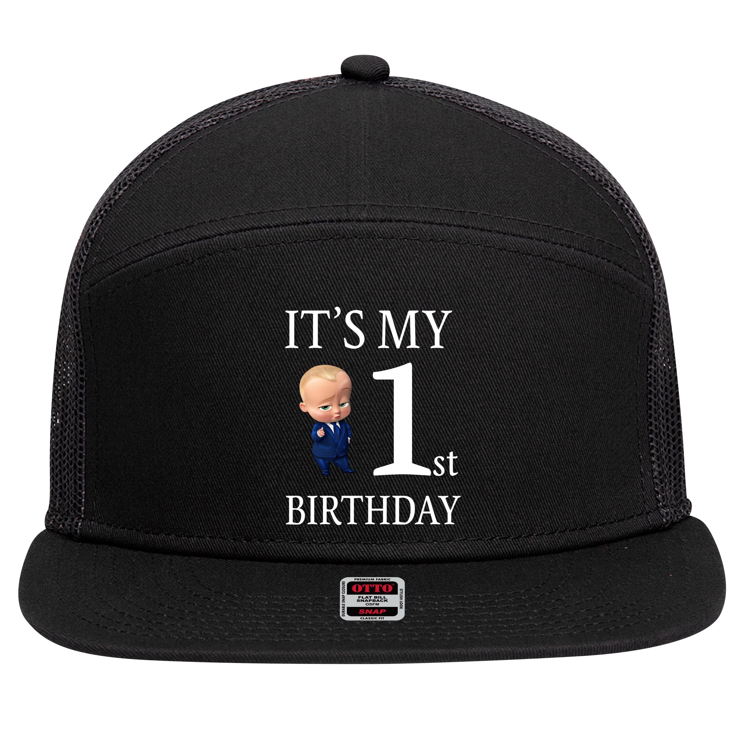 It's My 1st Birthday 7 Panel Mesh Trucker Snapback Hat